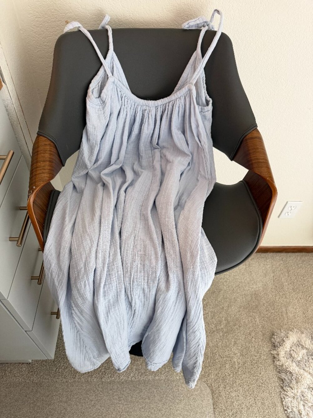 Elan Light Blue O/S Fits All Summertime Midi-Dress / Cover up